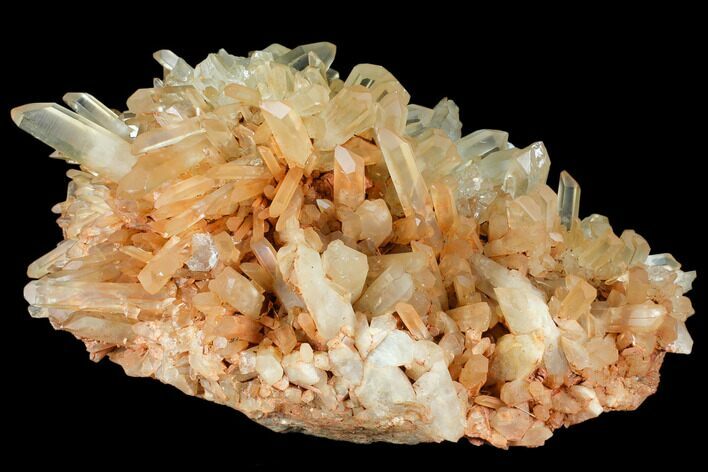 Wide Tangerine Quartz Crystal Cluster - Madagascar #107084